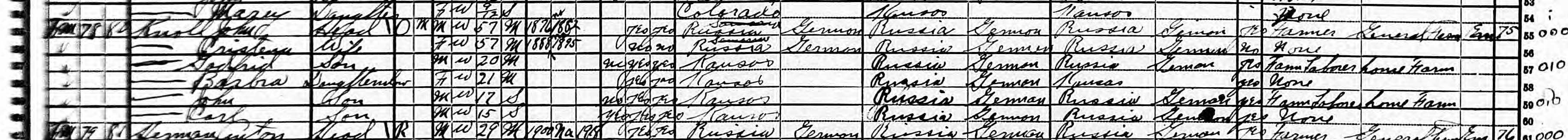 John Knoll family in 1920