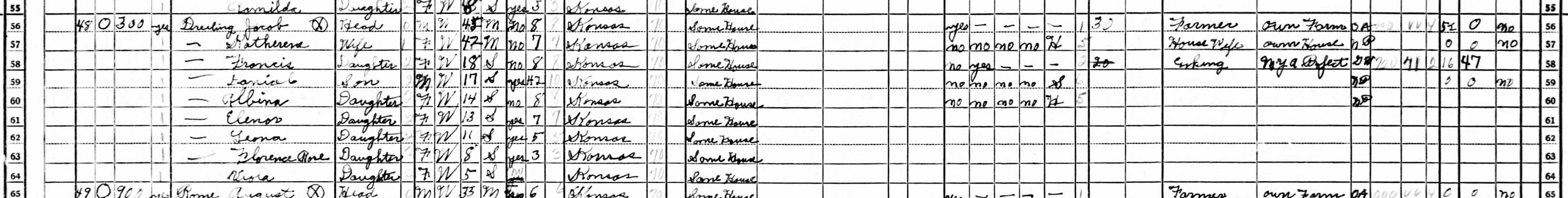 Jacob Dreiling family in 1940