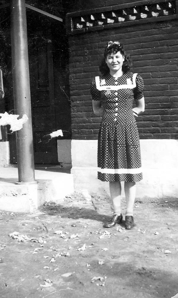 Josie in a polka dot dress