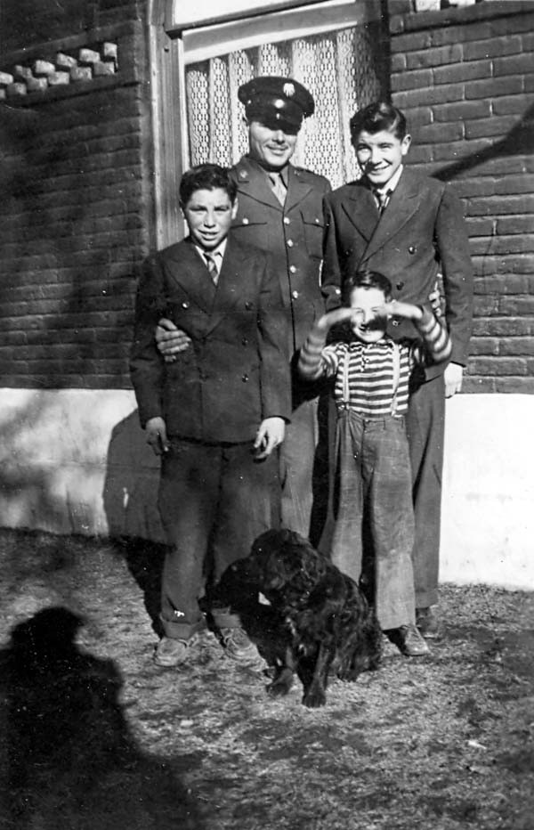 John, Andy, Pete, and Mike Mahler and Smokey the dog