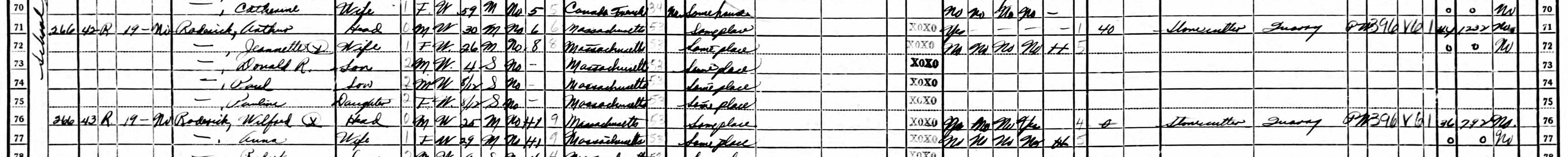 Arthur Roderick family in 1940