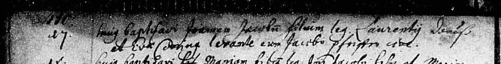 Baptismal record for Joannes Jacob Daus