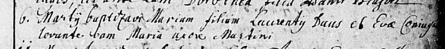 Baptismal record for Maria Daus