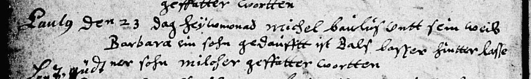Baptismal record for Milcher Paulus