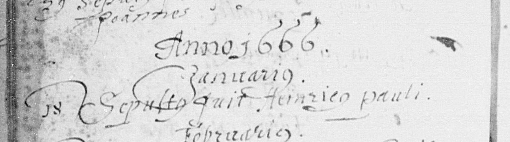 Burial record for Henricus Paulus