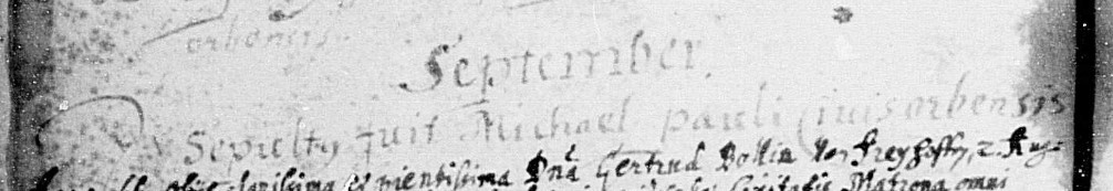 Burial record for Michael Paulus