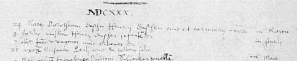 Death record for the wife of Michael Paulus