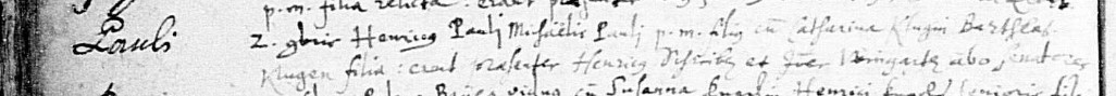 Marriage record for Henricus Paulus and Catharina Klug