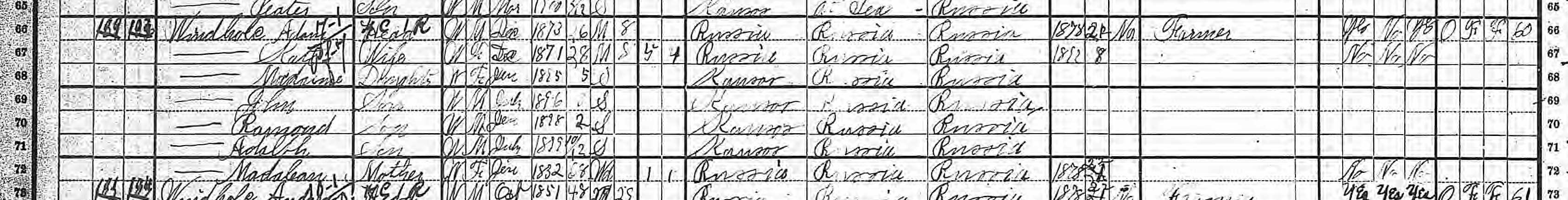 Adam Windhole family in 1900