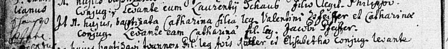 Baptismal record for Catharina Pfeiffer