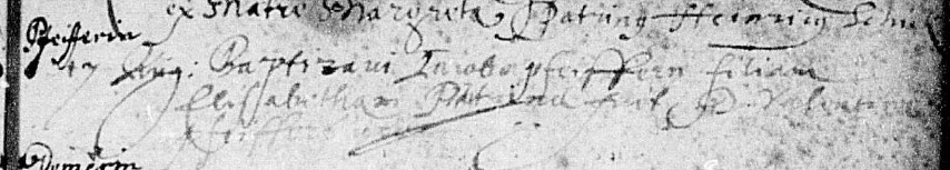 Baptismal record for Elisabetha Pfeiffer