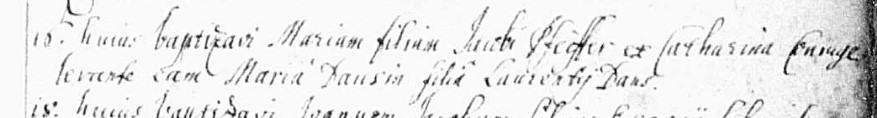 Baptismal record for Maria Pfeiffer
