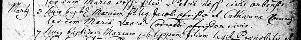 Baptismal record for Maria Pfeiffer