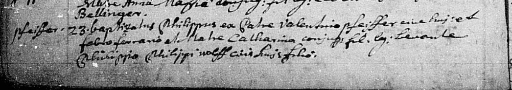 Baptismal record for Philipp Pfeiffer