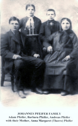 Photo of Johannes Adam and Anna Margaretha (There) Pfeifer and two of their children