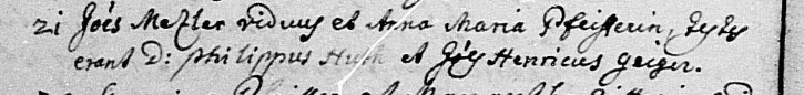 Marriage record for Joes. Metzler and Anna Maria Pfeifferin